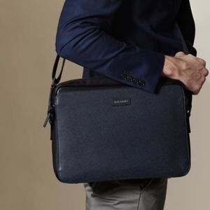 NEW Bolvaint Soto Satchel Messenger Briefcase Bag Blue Black Adjustable Strap